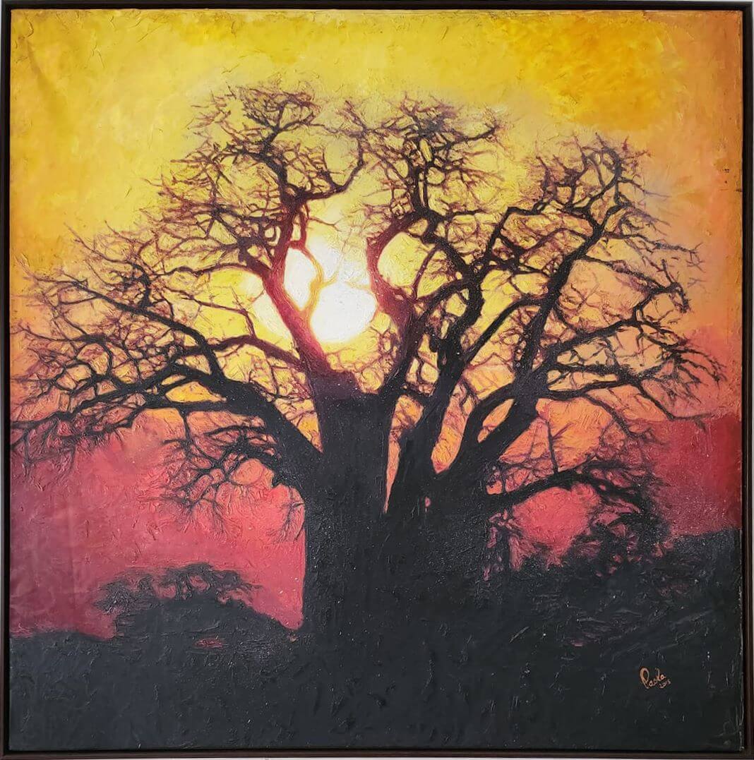 A painting of a tree